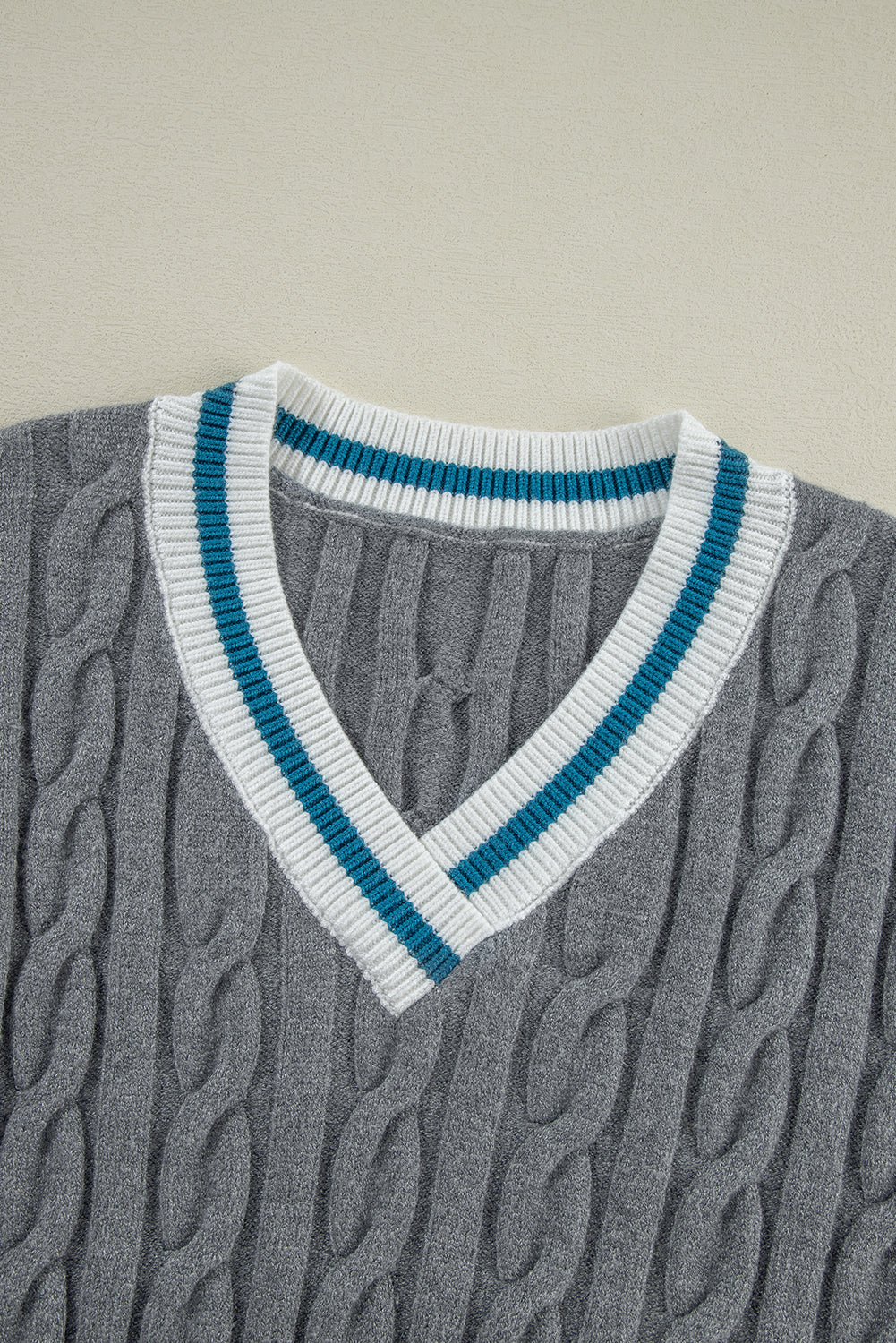 Medium Grey Contrast Fried Dough Twists Sweater