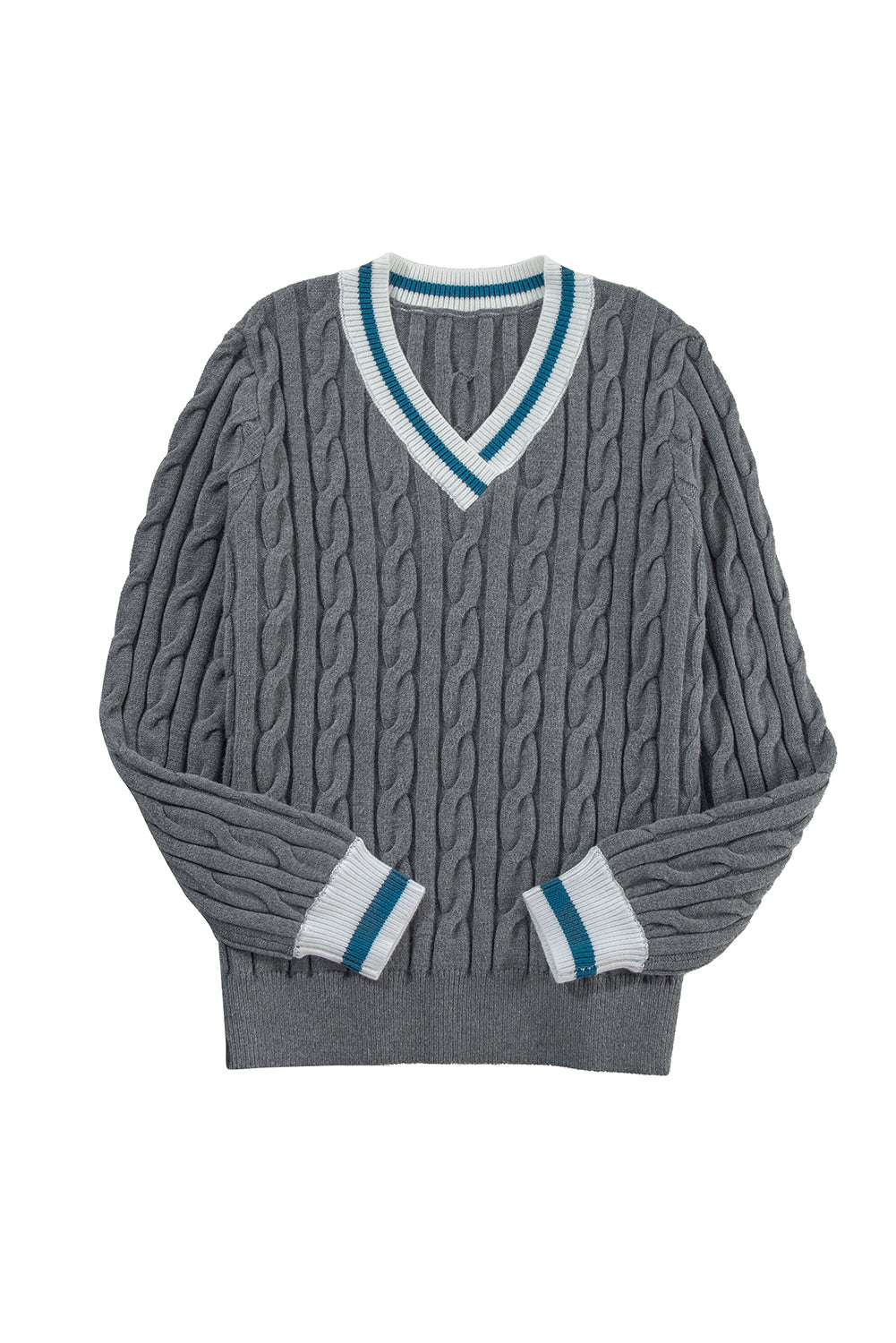 Medium Grey Contrast Fried Dough Twists Sweater