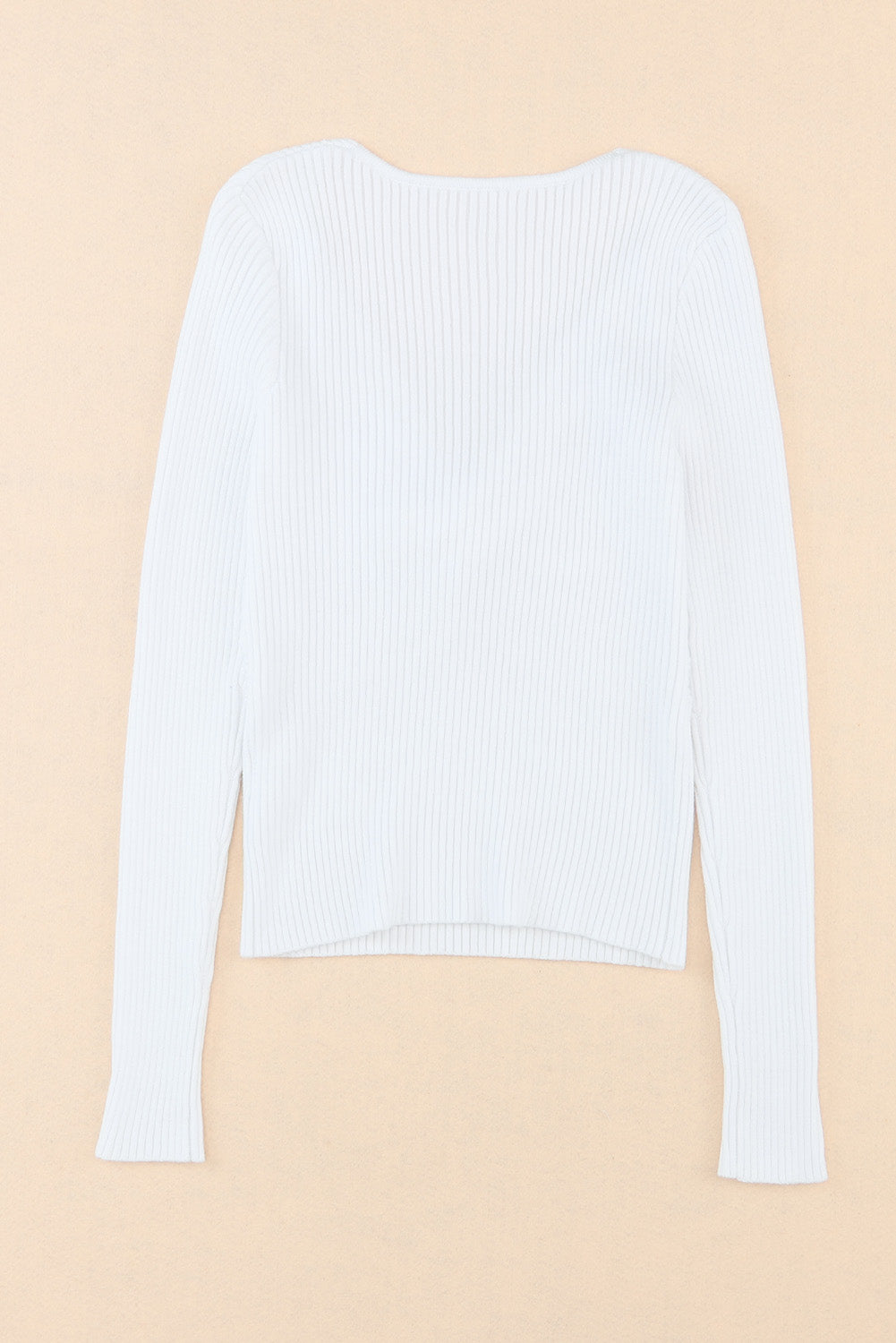 Basic Cable Crossed V Neck Sweater