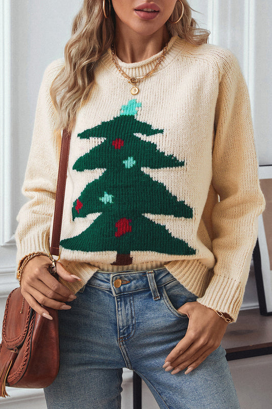 Christmas Tree Pattern Pullover Sweater