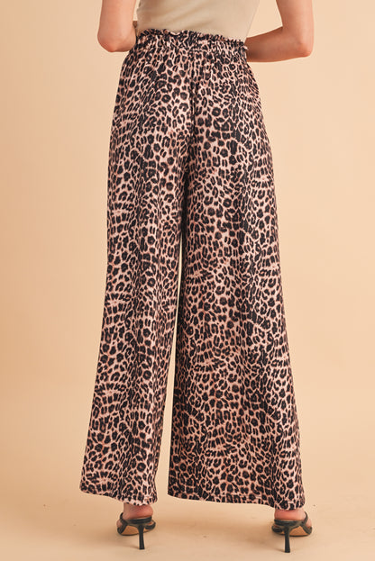 Pantalones anchos con estampado de leopardo boho de Desert Palm