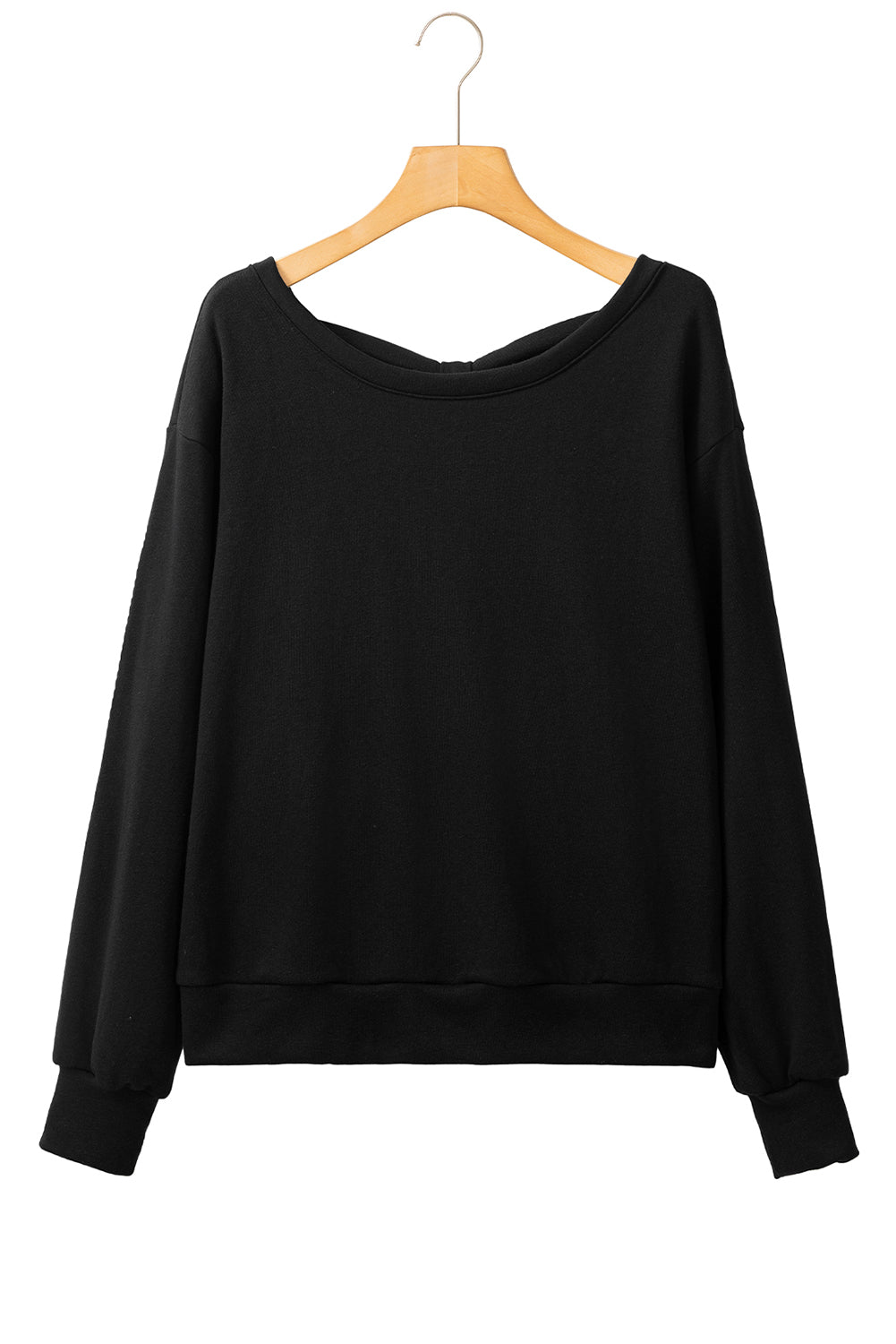 Bowknot Plain Round Neck Sweatshirt