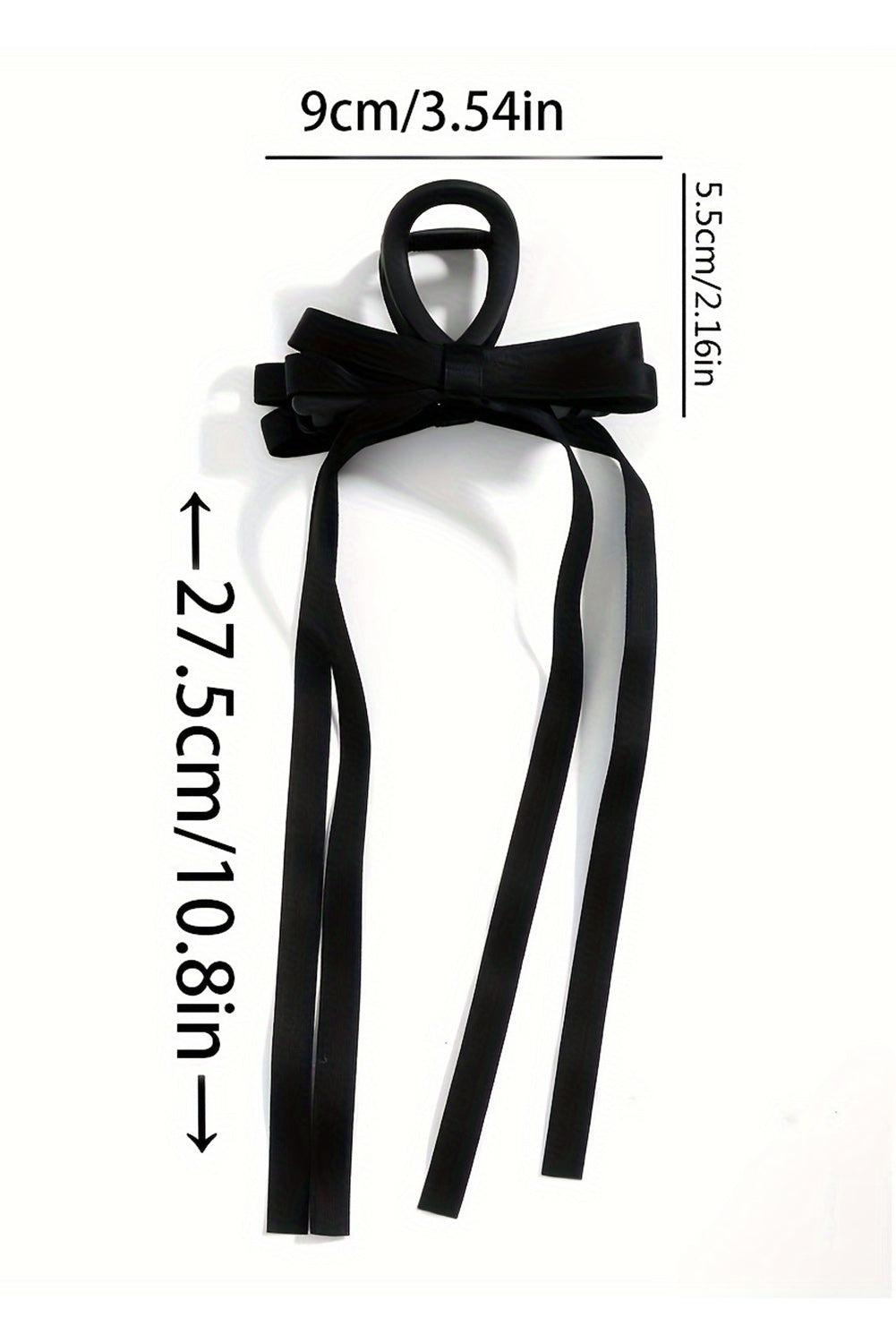 Clip BowKnot à longue queue en ruban élégant noir