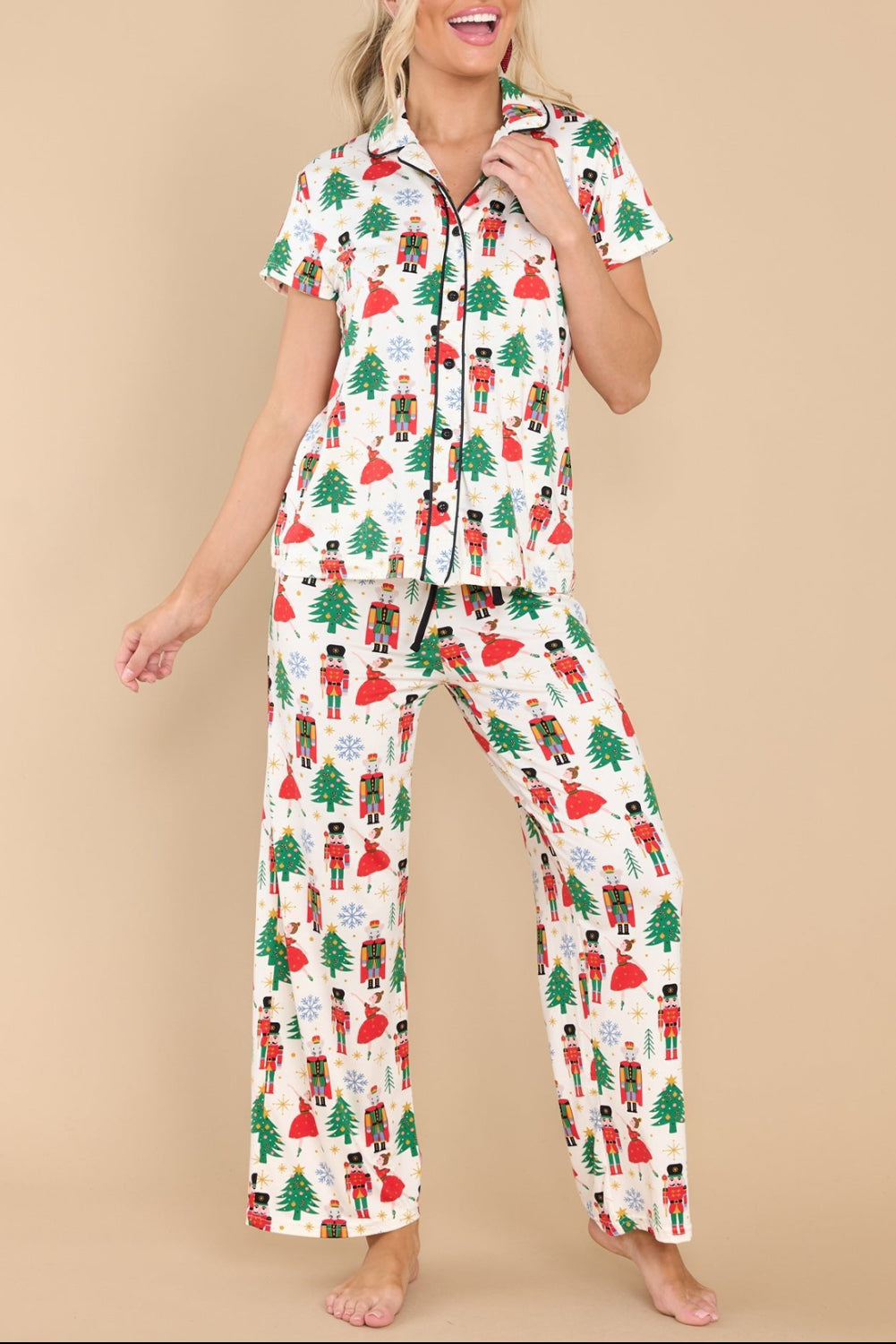 Christmas Tree Nutcracker Shirt & Pants Pajama Set