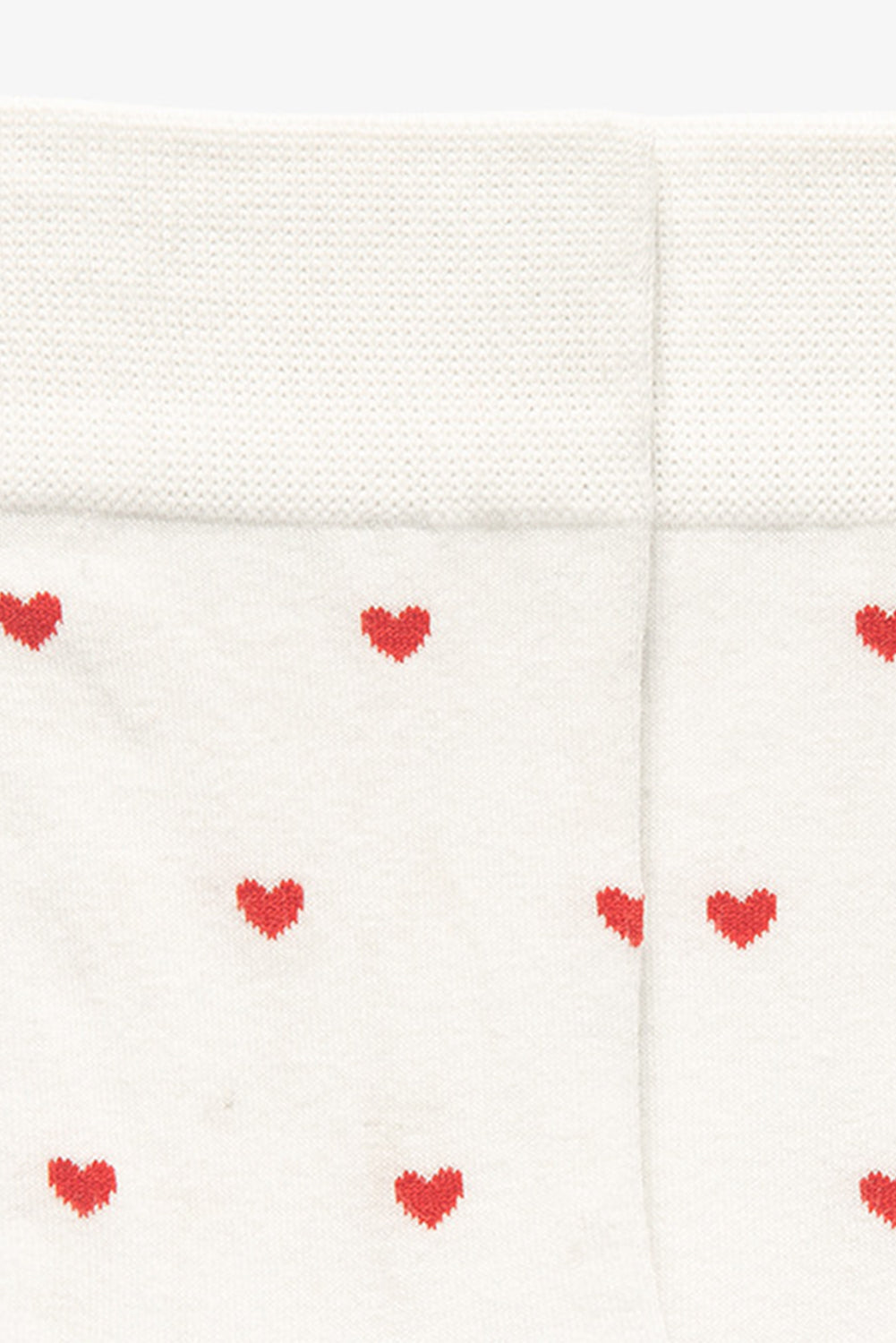 Chaussettes blanches en coton à motif coeur Saint-Valentin