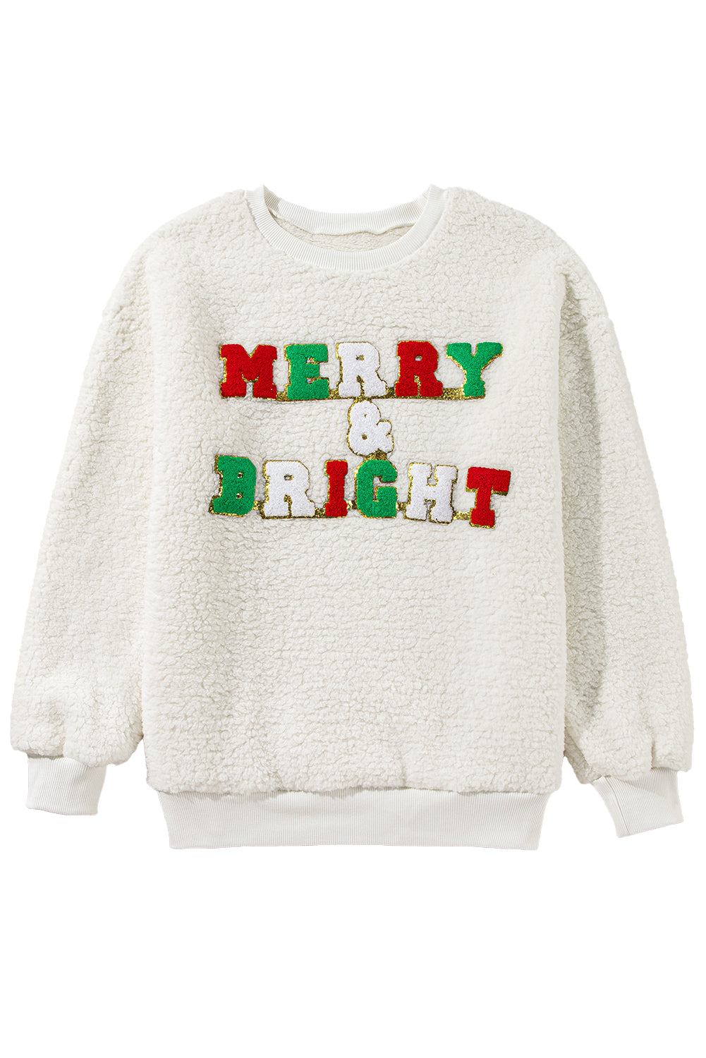 Snow White Merry & Bright Print Fuzzy Sweatshirt