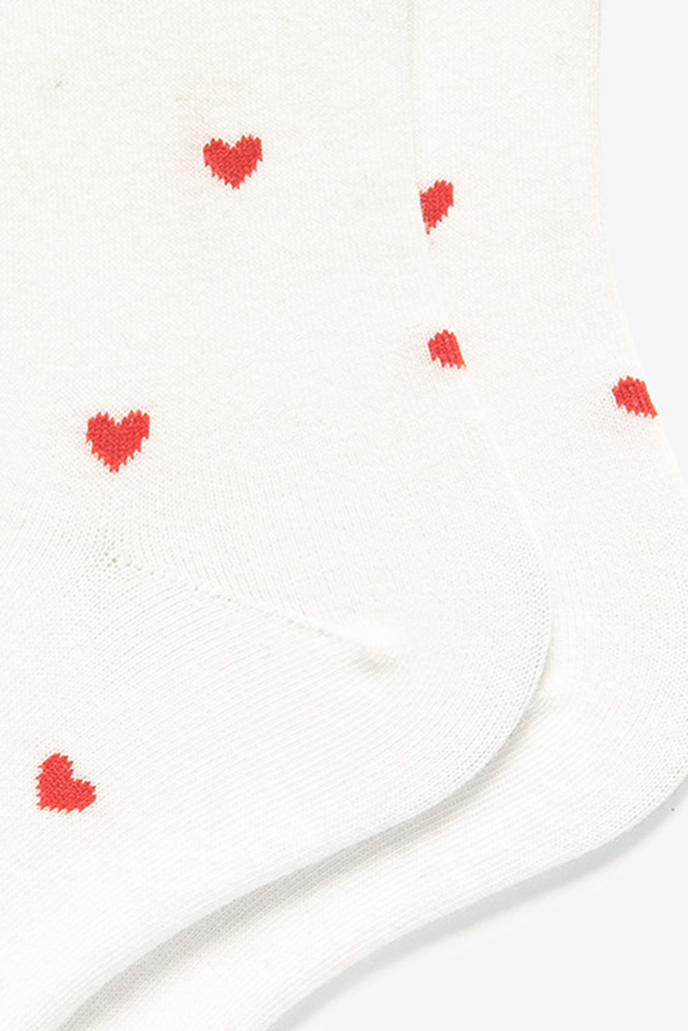 Chaussettes blanches en coton à motif coeur Saint-Valentin