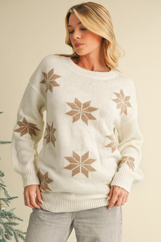 Christmas Snowflake Pattern Tunic Sweater