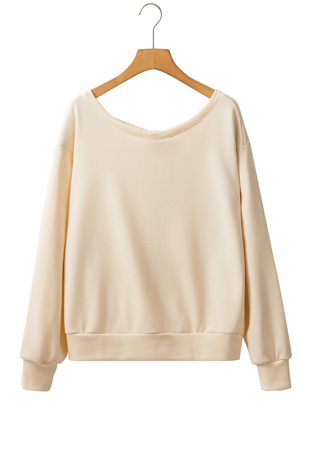 Bowknot Plain Round Neck Sweatshirt