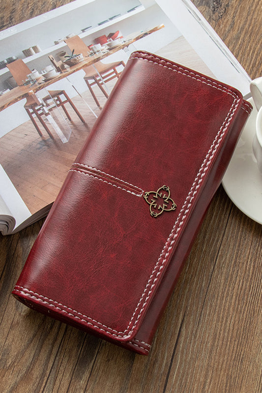 Leather Vintage Decor Bifold Long Wallet